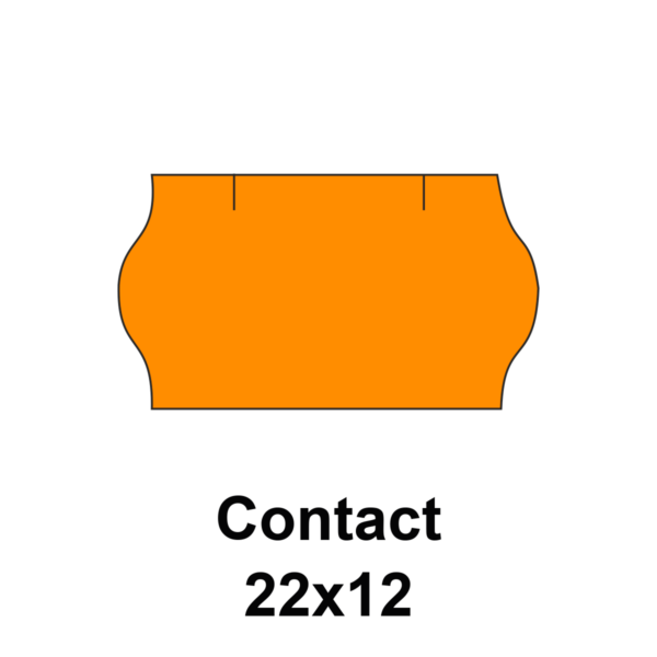 Cenovkové etikety Contact 22x12 oranžové