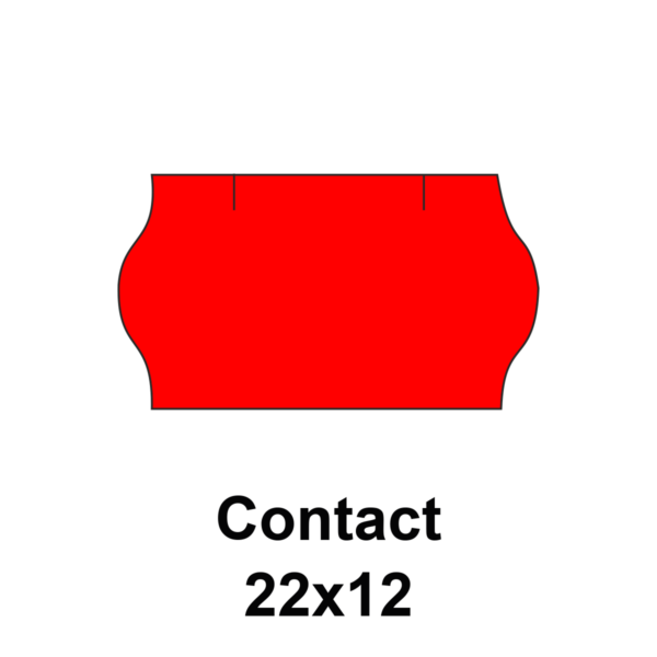 Cenovkové etikety Contact 22x12 červené