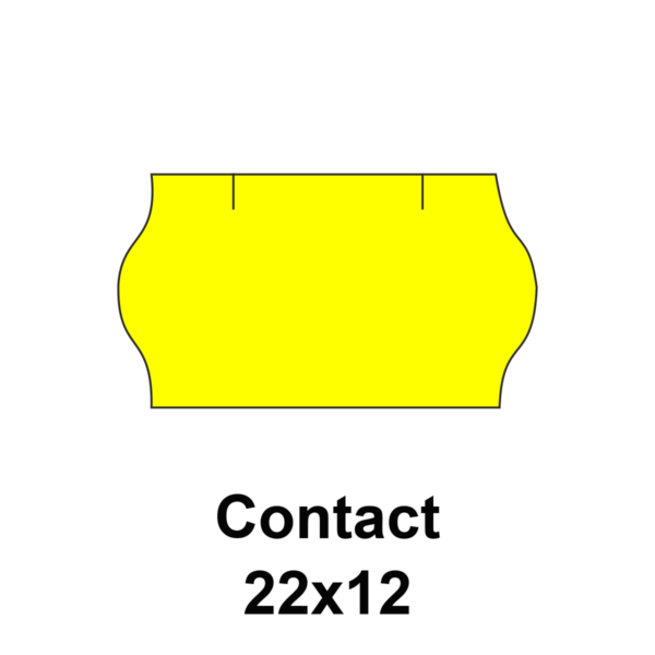 Cenovkové etikety Contact 22x12 žlté