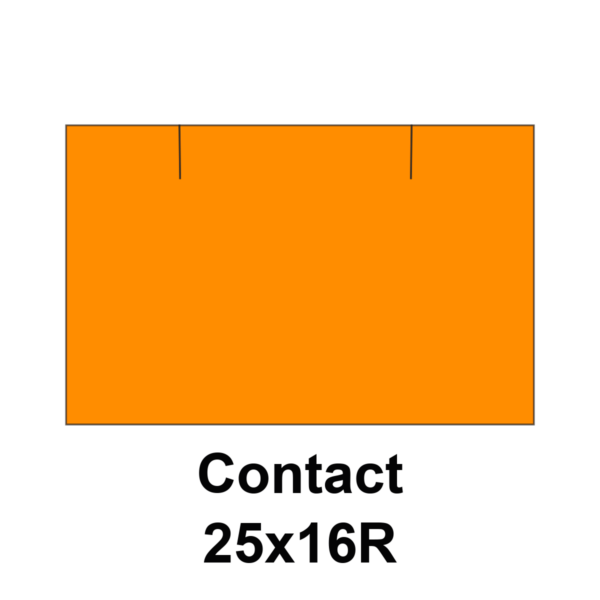 Cenovkové etikety CONTACT 25x16R oranžové