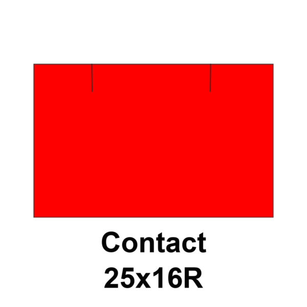 Cenovkové etikety CONTACT 25x16R červené