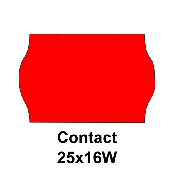 Cenovkové etikety CONTACT 25x16W červené
