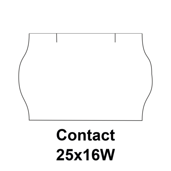 Cenovkové etikety CONTACT 25x16W biele