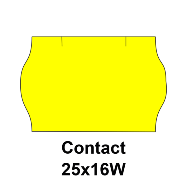 Cenovkové etikety CONTACT 25x16W žlté