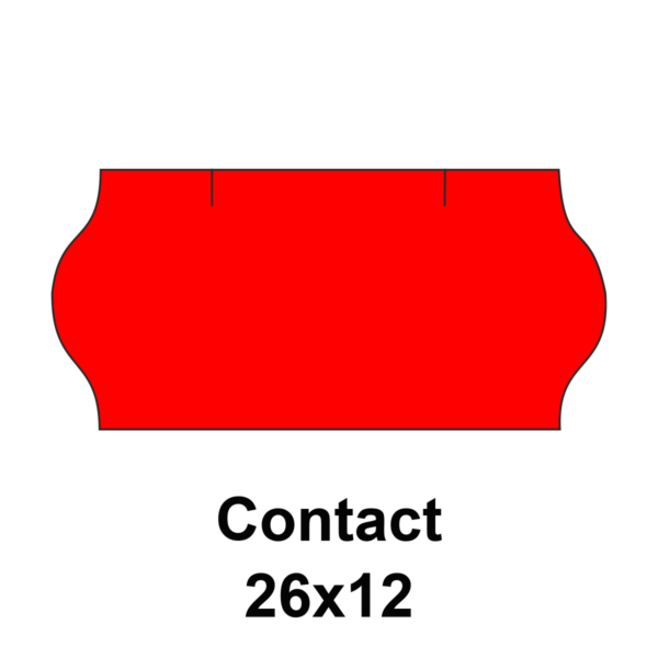 Cenovkové etikety Contact 26x12 červené
