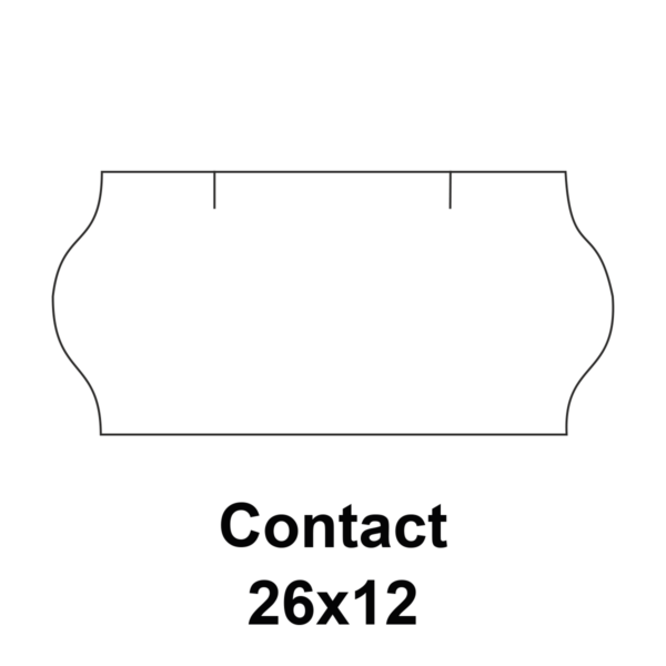 Cenovkové etikety Contact 26x12 biele