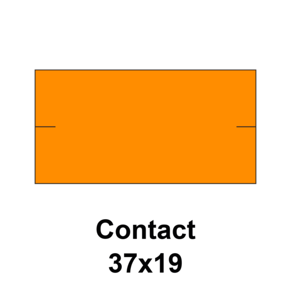 Cenovkové etikety Contact 37x19 oranžové