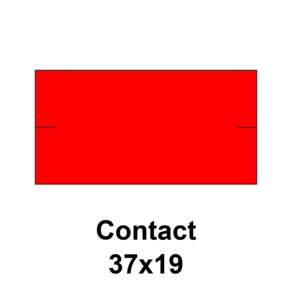 Cenovkové etikety Contact 37x19 červené