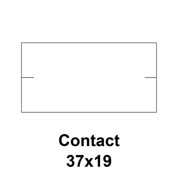 Cenovkové etikety Contact 37x19 biele