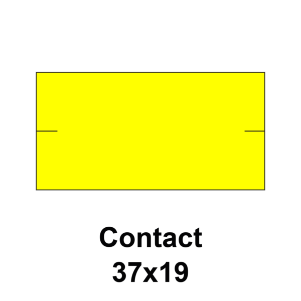 Cenovkové etikety Contact 37x19 žlté
