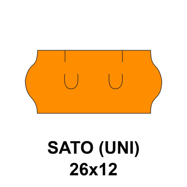 Cenovkové etikety Sato 26x12 oranžové