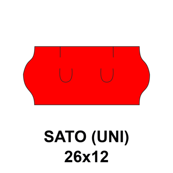 Cenovkové etikety Sato 26x12 červené