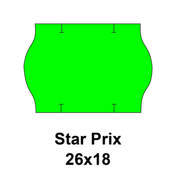 Cenovkové etikety Start Prix 26x18 zelené