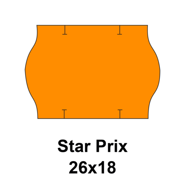 Cenovkové etikety Start Prix 26x18 oranžové