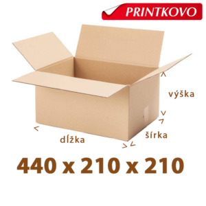 Hnedá klopová krabica z päťvrstvovej vlnitej lepenky 440x210x210 5VVL