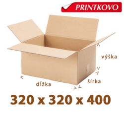 Hnedá klopová krabica z trojvrstvovej vlnitej lepenky 320x320x400 3VVL