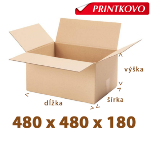 Hnedá klopová krabica z päťvrstvovej vlnitej lepenky 480x480x180 5VVL